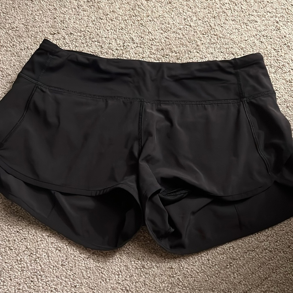lululemon speed up short 2.5” black size 6